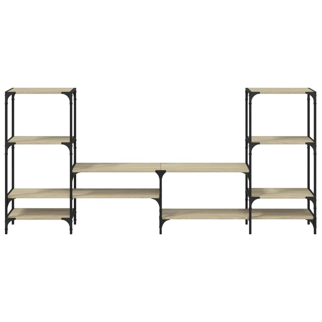Mobile TV multimediale mensola TV credenza mobile TV sala da pranzo soggiorno camera da letto rovere Sonoma 206,5 x 28,5 x 95 cm legno ingegnerizzato marrone 02_0027519