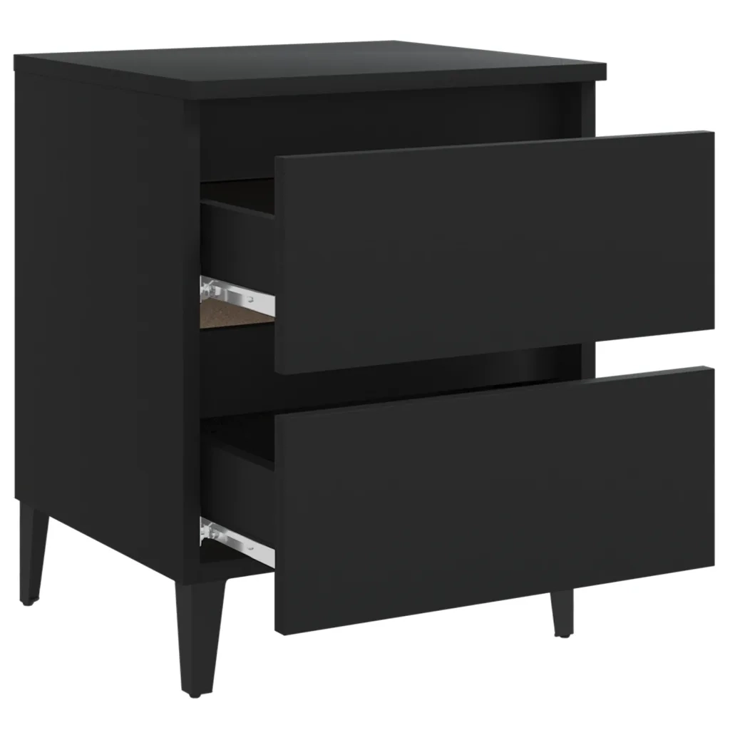 Comodino Nero 40x35x50 cm in Legno Multistrato 805871