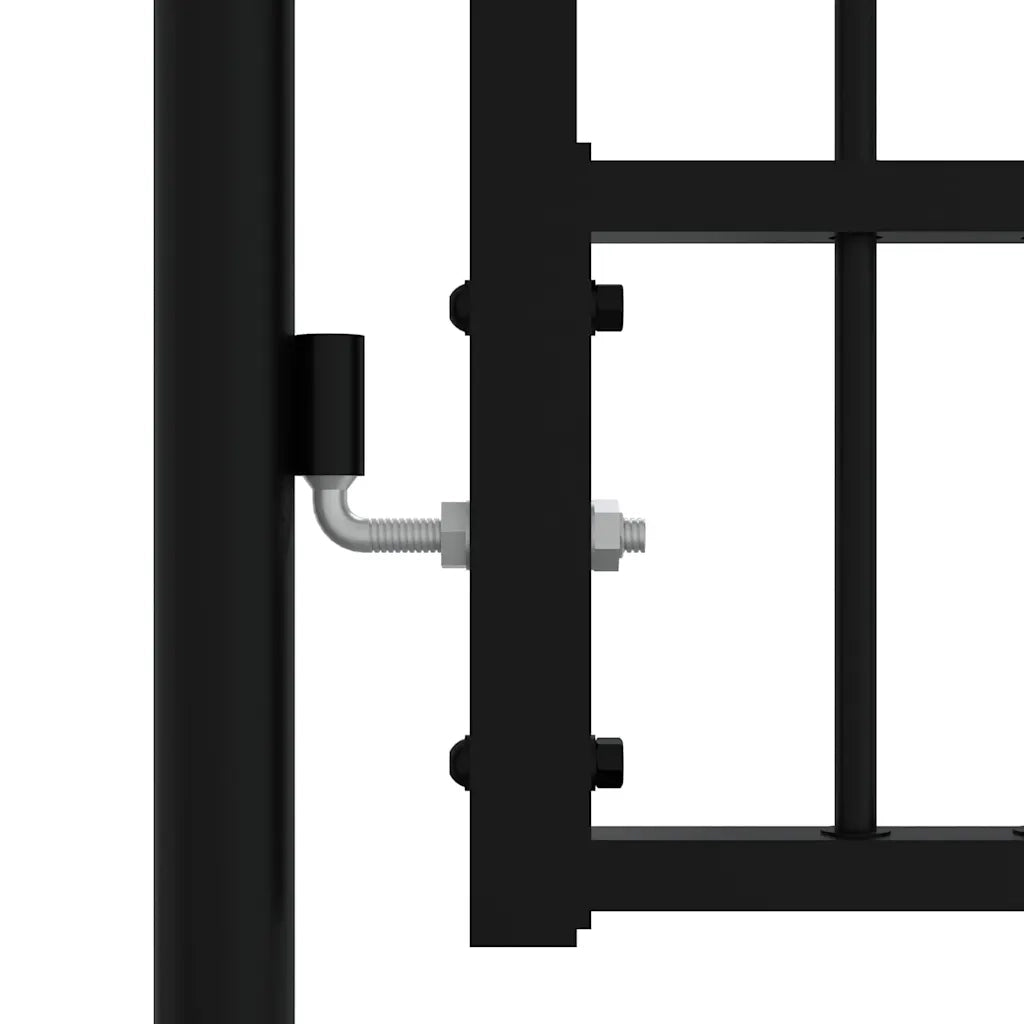 Cancello per recinzione con punta a lancia nero 406x125 cm in acciaio verniciato a polvere 151101