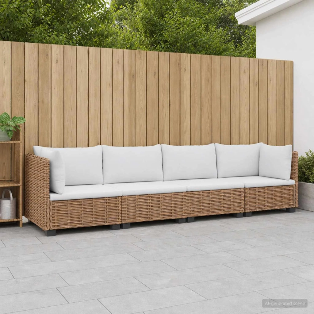4 pz Set Lounge in Rattan con Cuscini GENDT Rattan naturale 3429860