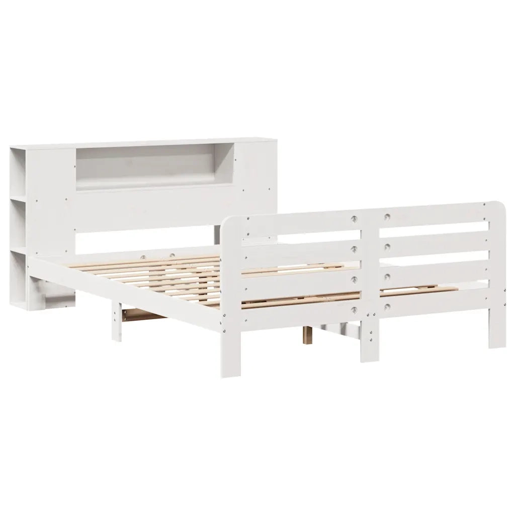 Letto senza Materasso Bianco 140x190 cm Legno Massello di Pino 3309900