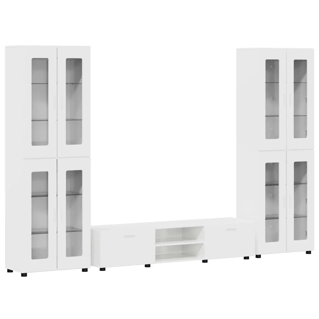 Set mobile TV FLORIN 3 pcs Bianco Lucido Legno multistrato 3397988