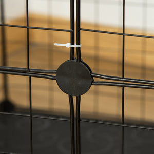 Gabbia Modulare per Conigli e Porcellini d'India Multilivello con 3 Porte e Fili d'Acciaio Nero