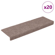 Tappetini per scale autoadesivi 20 pz 65x21x4 cm Marrone Chiaro Bordo rettangolare 3365715