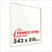 343 x 319 x 4 mm - Vetro per stufa a legna - vetro camino di ricambio - vetro per caminetto resistente al fuoco - France Vitre