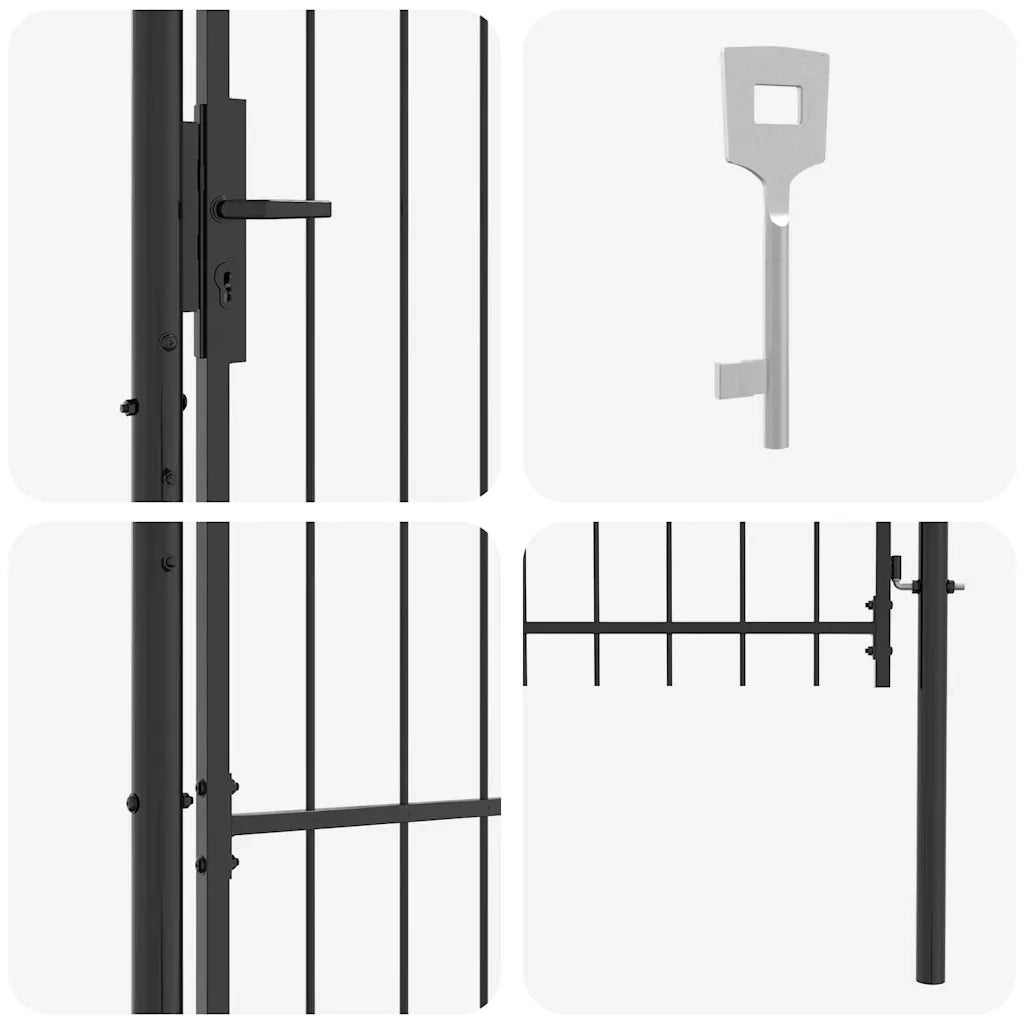 Cancello da giardino Woerden Grigio 125 x 100 cm Acciaio 42008898