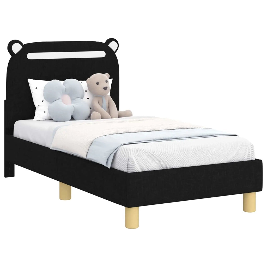 Struttura letto per bambini con testata-Giroletto per bambini Nero 70 x 140 cm 213546