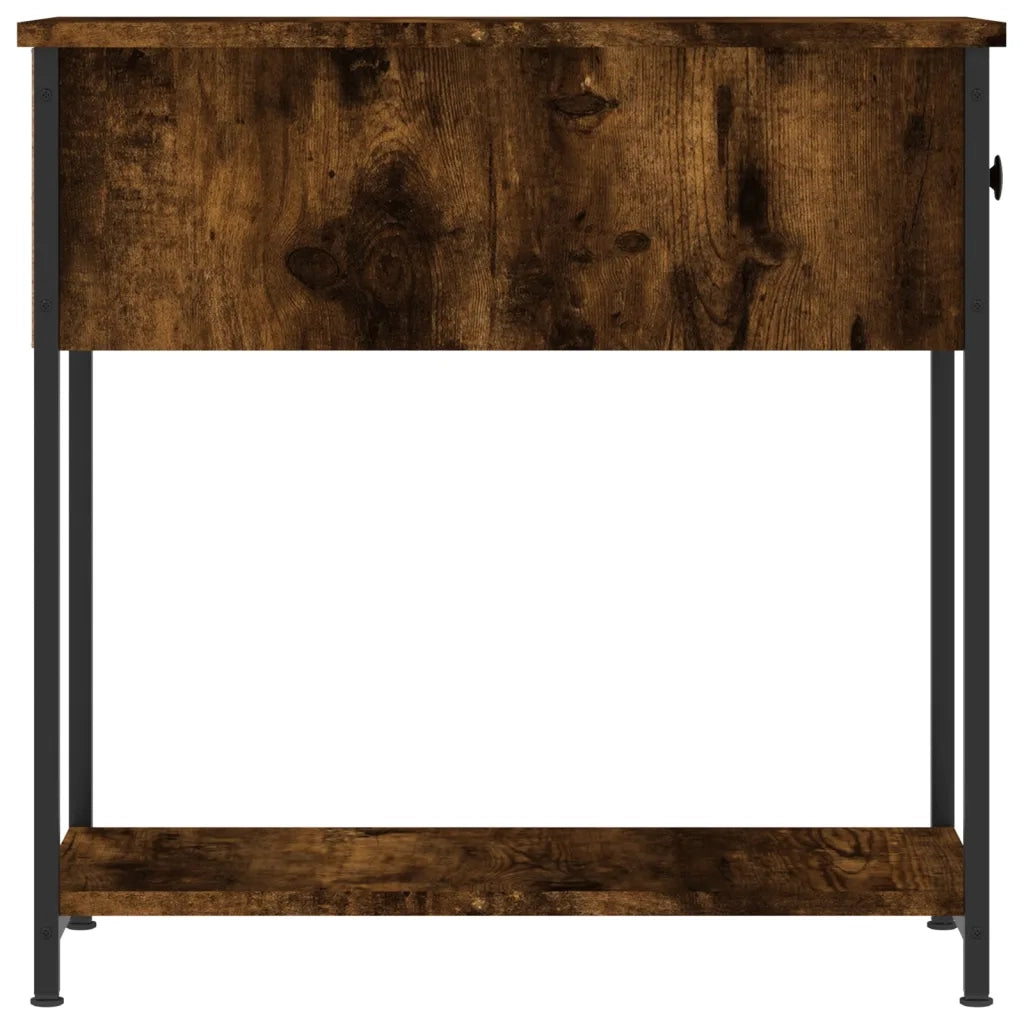 Set di 2 Comodini | Armadio da Notte | Mobiletto da notte Rovere Fumo 30x60x60 cm in Legno Multistrato