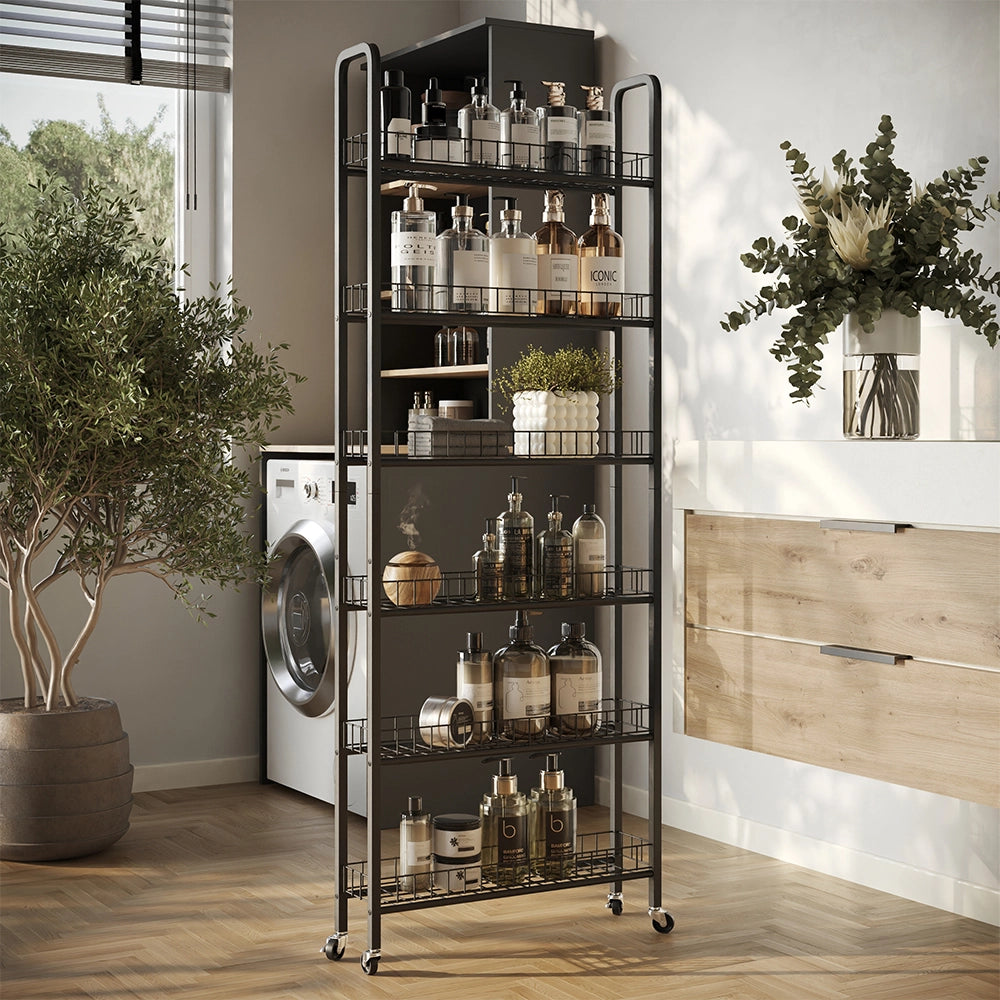 Vicco Piedistallo mobile Nero 58 x 15 cm con 6 scomparti
