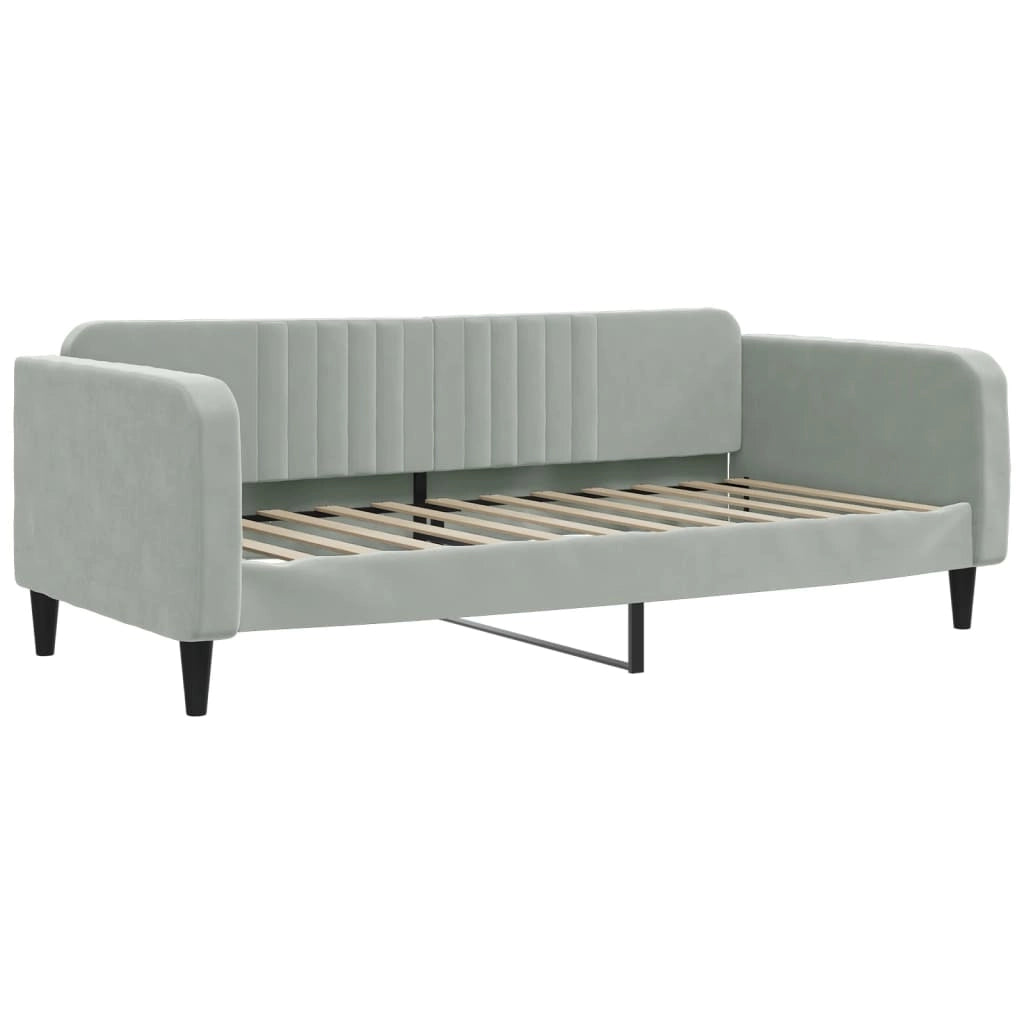 Divano Letto con Materasso Grigio Chiaro 90x200 cm in Vellutocod mxl 98455