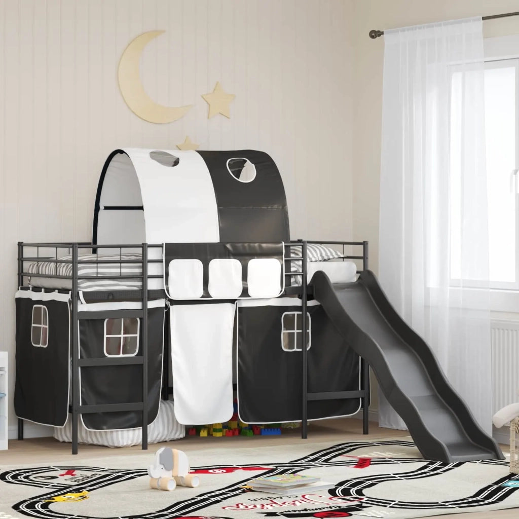 Struttura del letto loft per bambini Nero 90 x 190 cm Metallo