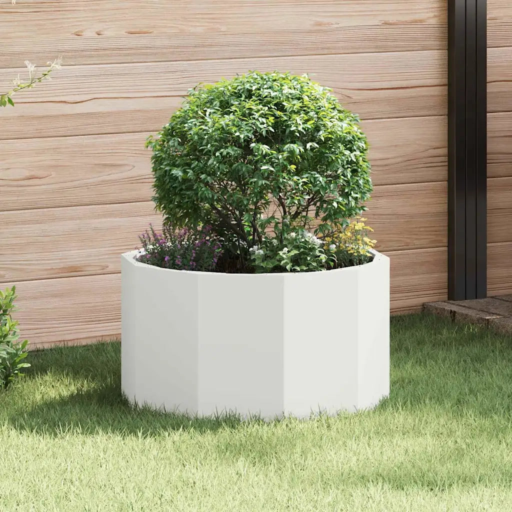 Fioriera-Vaso-Contenitore per Piante Bianco 60 x 60 x 35 cm Acciaio