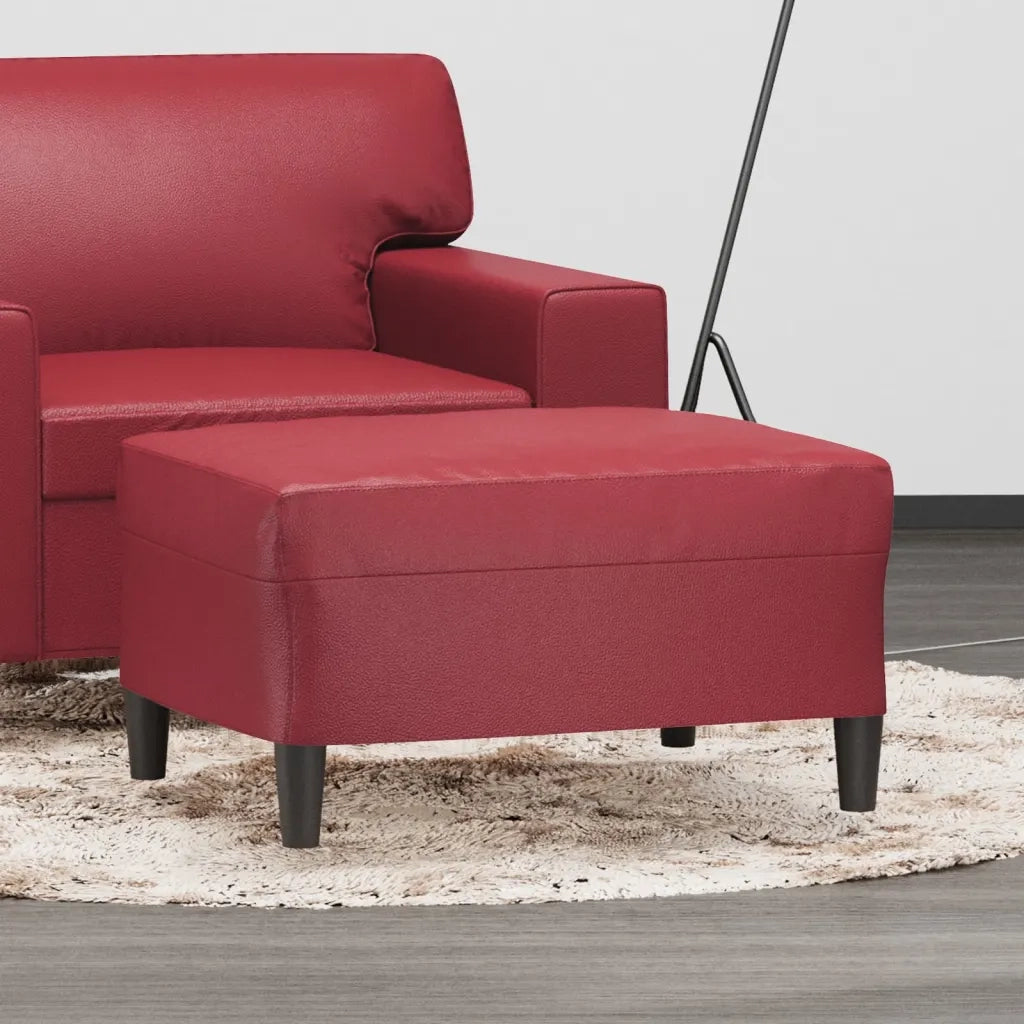Poggiapiedi Rosso Vino 70x55x41 cm in Similpellecod mxl 126523