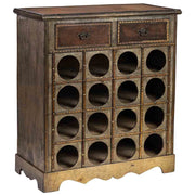 Baul porta bottiglie in legno marrone 63x31x69,5h cm