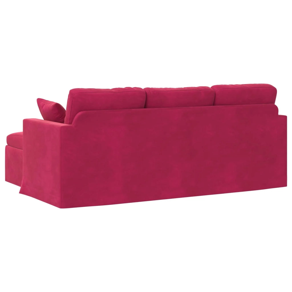 Divano Rosso Vino 198 x 134 x 80 cm Velluto 42024463