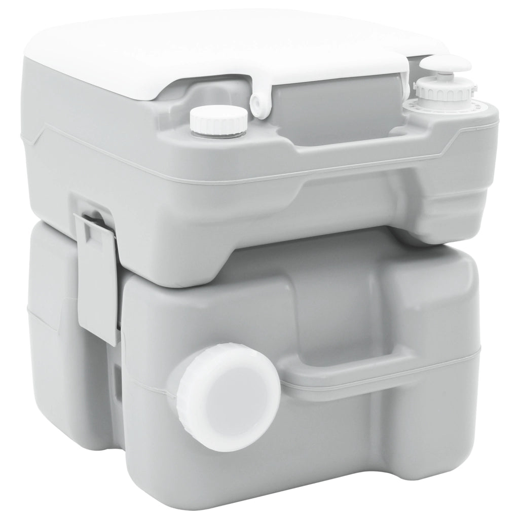 Toilette da Campeggio Corpo Grigio + Coperchio Bianco Non Applicabile
