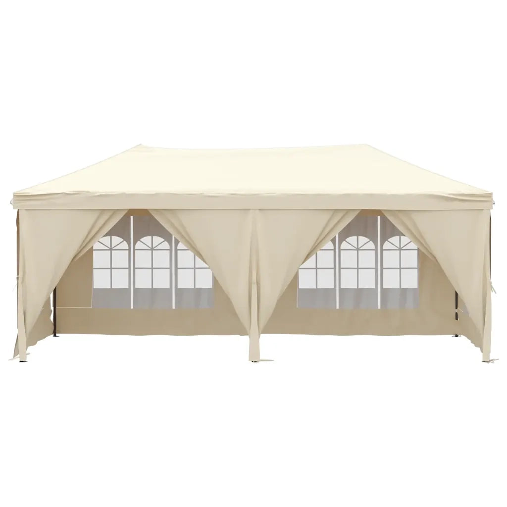 Tenda per Feste Pieghevole con Pareti Laterali-Tenda Gazebo Crema 3x6 m 107633