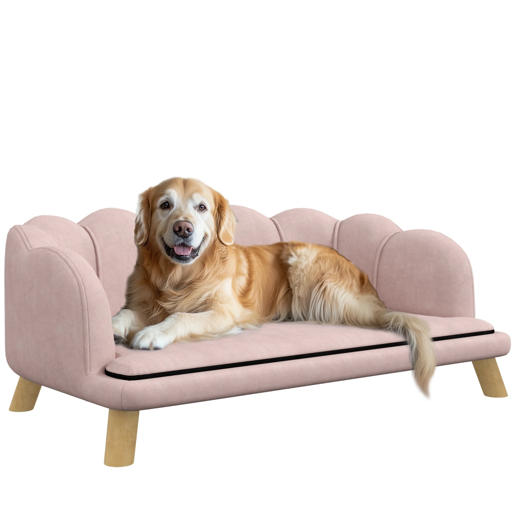 Divano per cani ¨C zephmum ¨C rosa, legno, imbottito