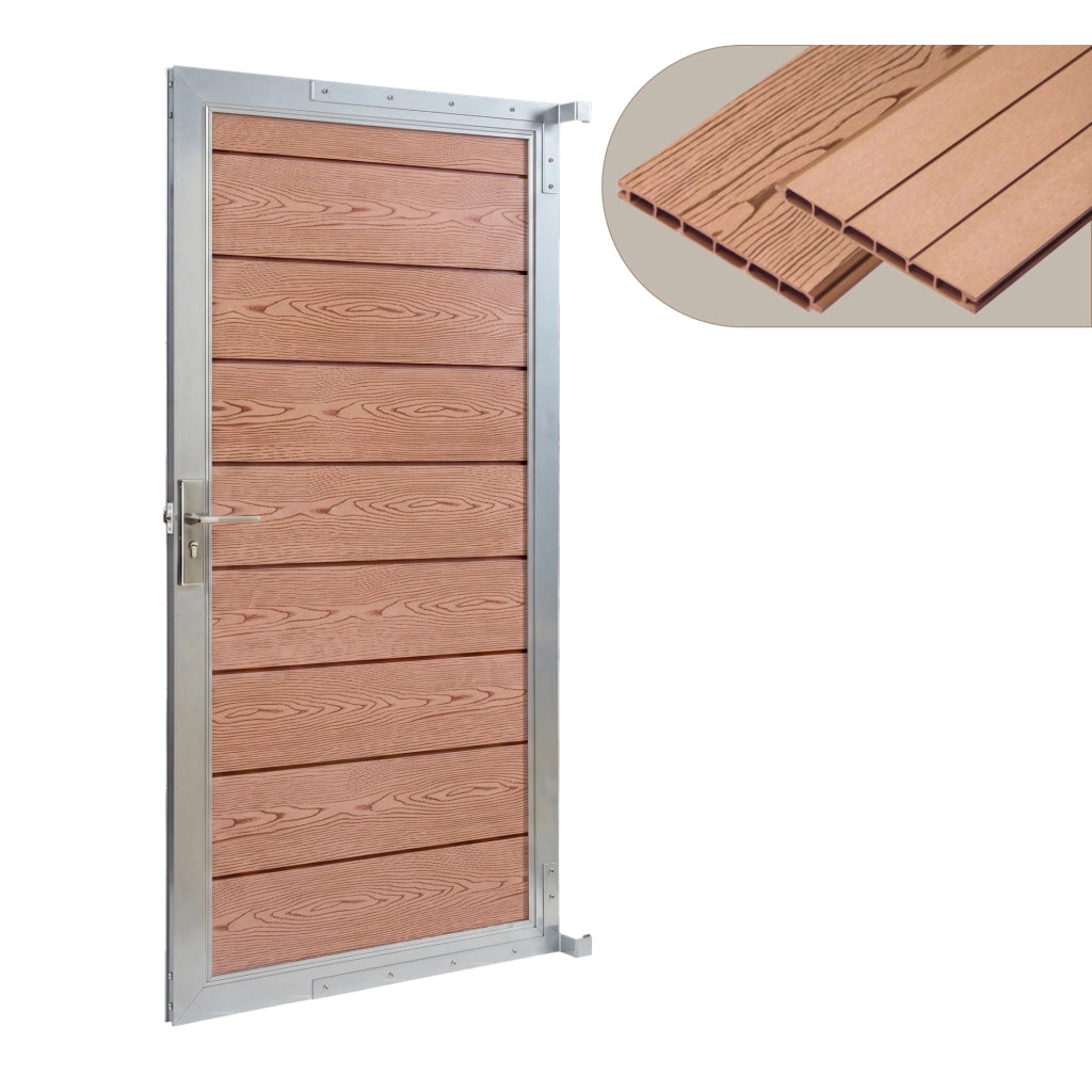 Cancello da Giardino Pedonale Segovia 90x180 cm Porta per Recinzione con Serratura - Marrone NEU.HOLZ
