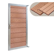 Cancello da Giardino Pedonale Segovia 90x180 cm Porta per Recinzione con Serratura - Marrone NEU.HOLZ