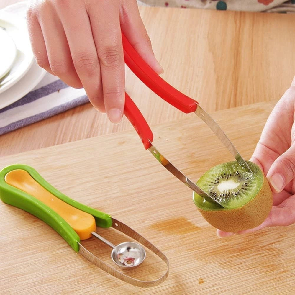 Trade Shop - Scavino Cucchiaio Multifunzione Taglio Melone 3 In 1 Spallinatore Per Frutta -