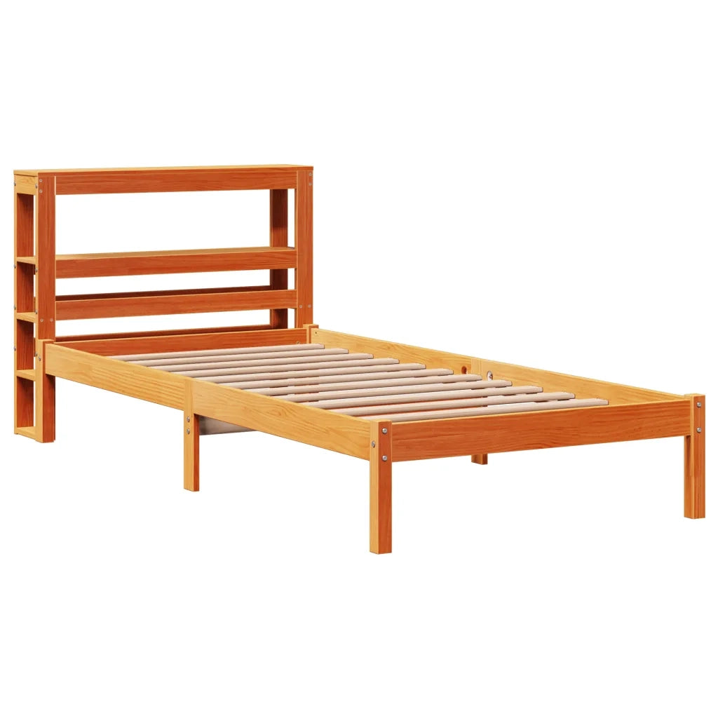 Giroletto con Testiera Marrone Cera 75x190 cm Massello Pino 3305732