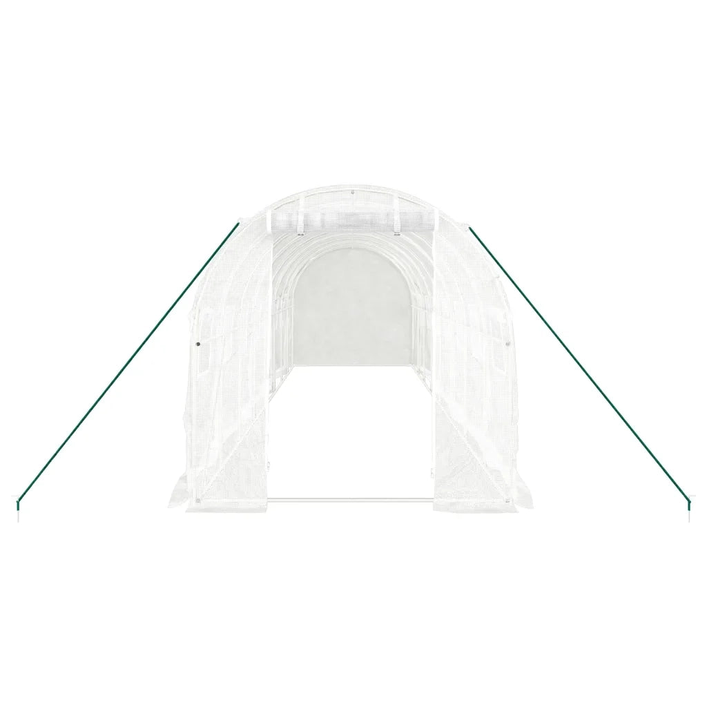 Serra con Telaio in Acciaio Bianco 16 m² 8x2x2 m 3188030