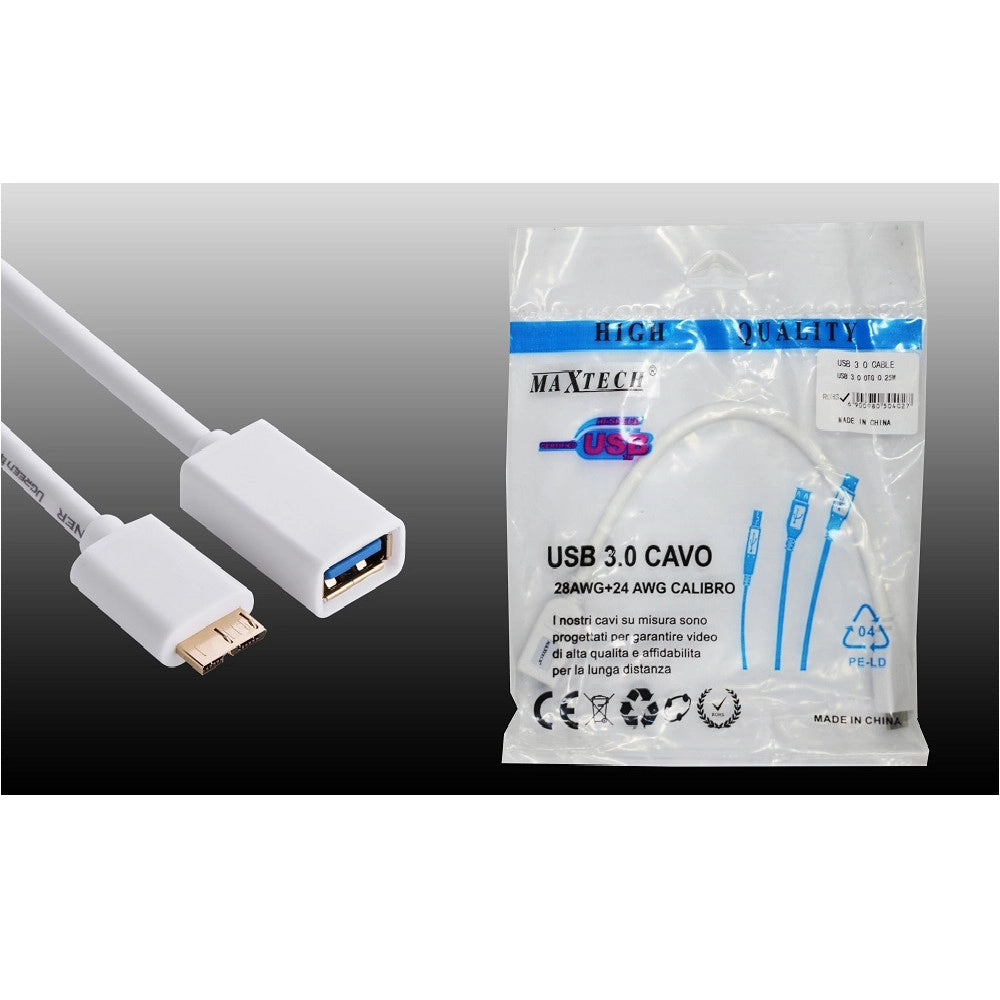 Trade Shop - Cavo Adattatore Otg Cable Micro Usb 3.0 Per Dati Dispositivi Maxtech Otg-n001 -