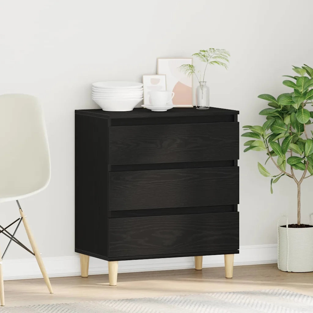 Credenza-Buffet-Armadio da cucina Rovere Nero 60 x 35 x 70 cm Legno multistrato 750191
