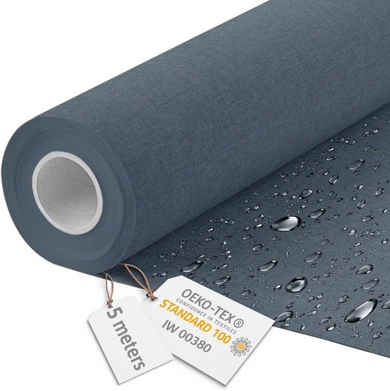 Tela acqua resistente - Tessuto per mobili a metro, Imitazione piatto 160 cm largo - Tessuto acqua resistente 220 g/m2 600D - Tessuto in PVC acqua resistente a metro, 5M