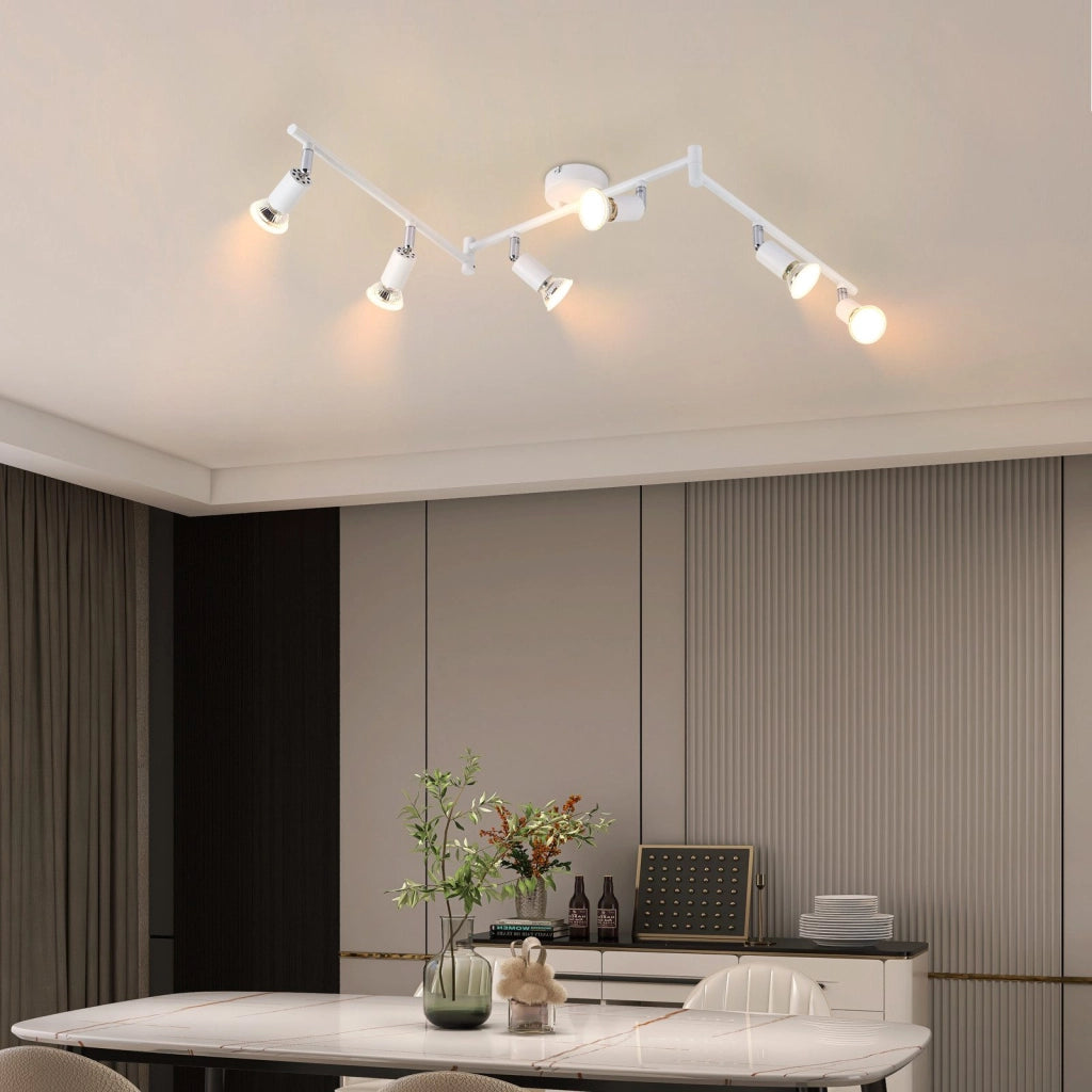 ZMH Faretto da soffitto bianchi orientabili 330° moderni GU10 per camera letto soggiorno interno