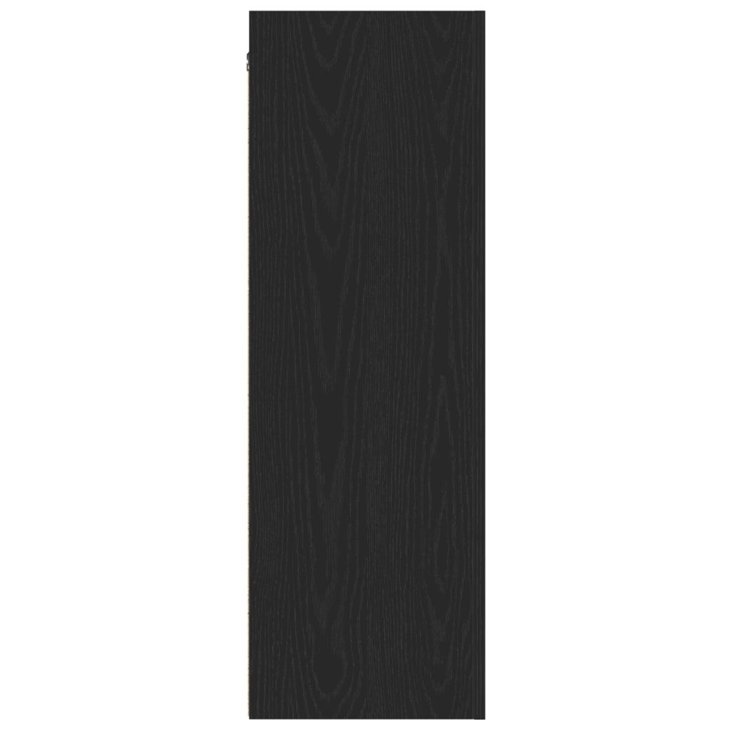 Armadietti TV a muro 2 pz in Nero Rovere 30,5x30x90 cm in Legno ingegnerizzato