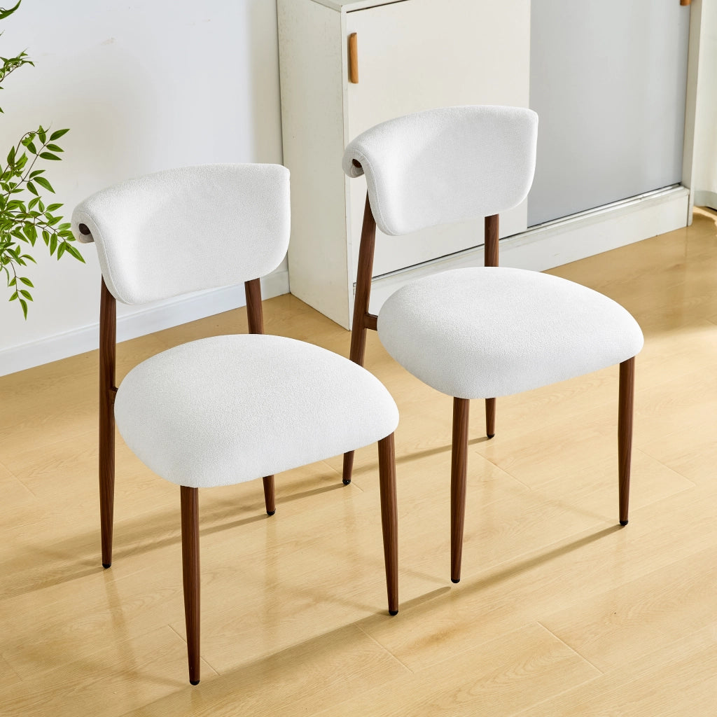 Set 2 Sedie da Pranzo Imbottite con Schienale Curvo ¨C Xylo ¨C Tessuto, Senza Braccioli, Design Moderno