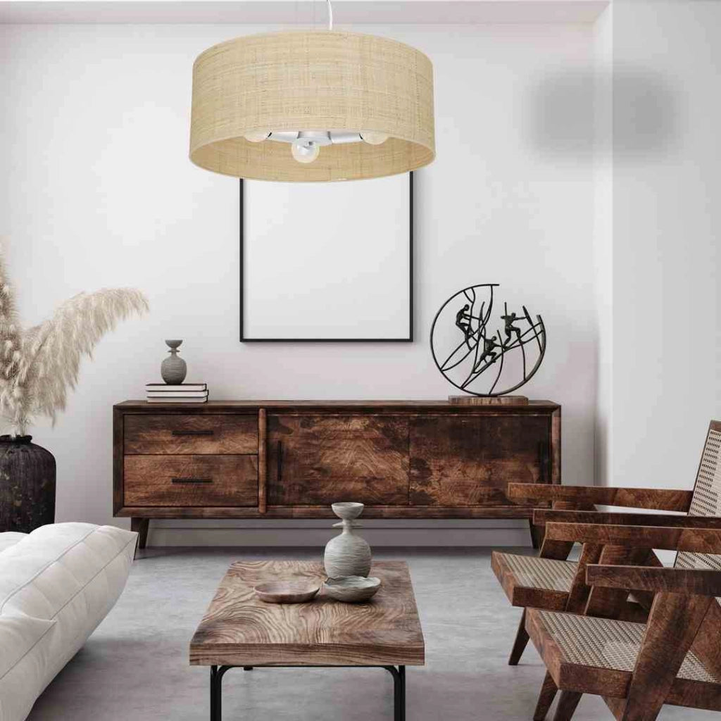 Lampadario sospensione Milagro Marshall MLP7490 Ø50 rattan