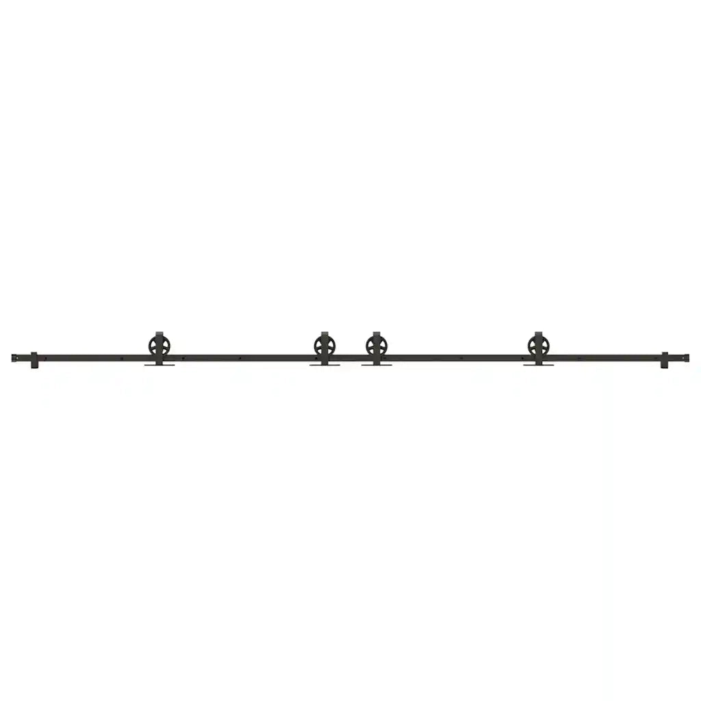Kit di Binari per Porte Scorrevoli 366 cm Acciaio Nero CFW3557180
