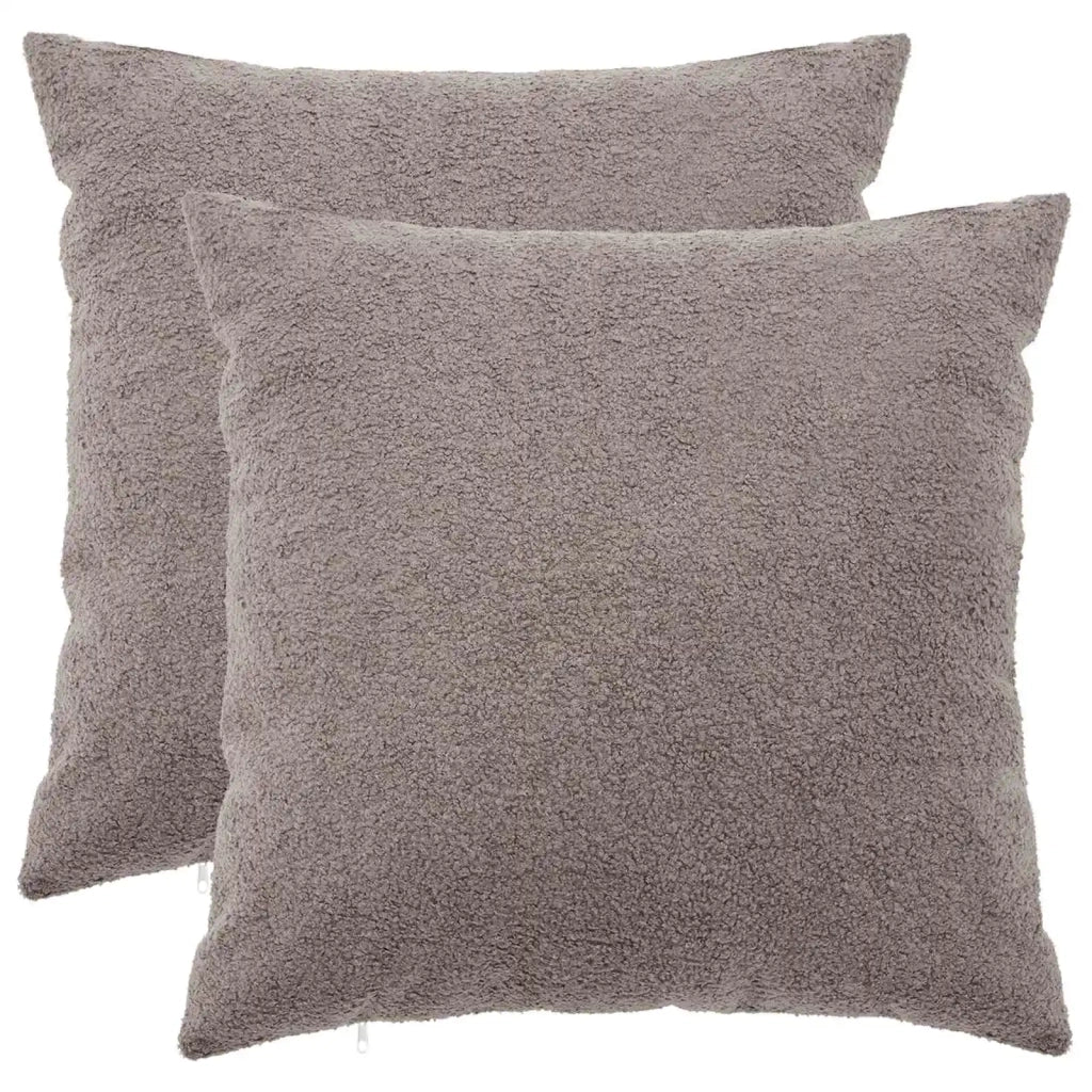 Federa 2 pcs HEERLEN Grigio Chiaro 65 x 65 cm Bouclé 912957
