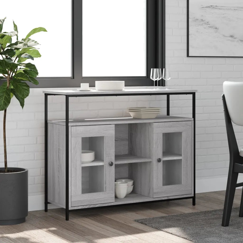 Credenza | Madia | Buffet da pranzo | Armadio da pranzo Grigio Sonoma 100x35x80 cm in Legno Multistrato