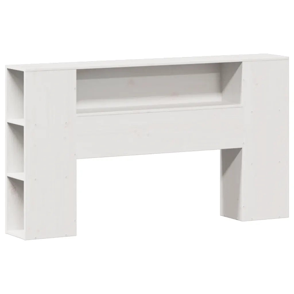 Letto Libreria senza Materasso-Struttura Letto con contenitore Bianco 140x200 cm Legno di Pino 517294