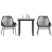 Set da Pranzo da Giardino 3 pz con Cuscini Polyrattan Vetro 3334562