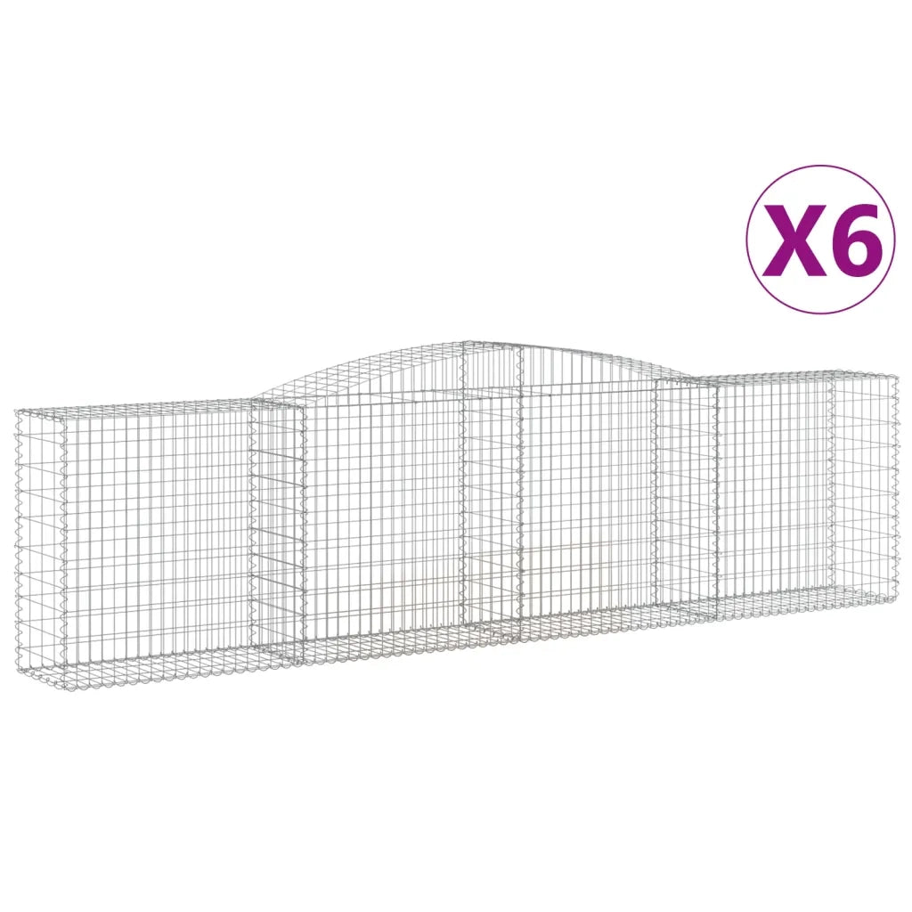 Cesti Gabbioni ad Arco 6 pz 400x50x100/120 cm Ferro Zincato 3147000