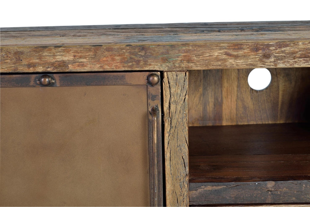 Mobiletto TV in legno di recupero e metallo