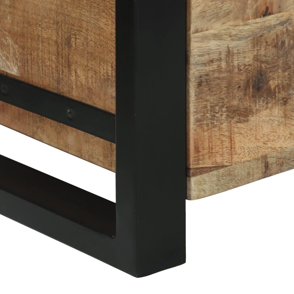 Bauli di stoccaggio  40x30x30cm in legno massello di mango e metallo