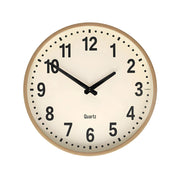 Orologio da Parete Silenzioso 30 cm Effetto Legno Grandi Numeri Facile da Leggere Beige Nedis