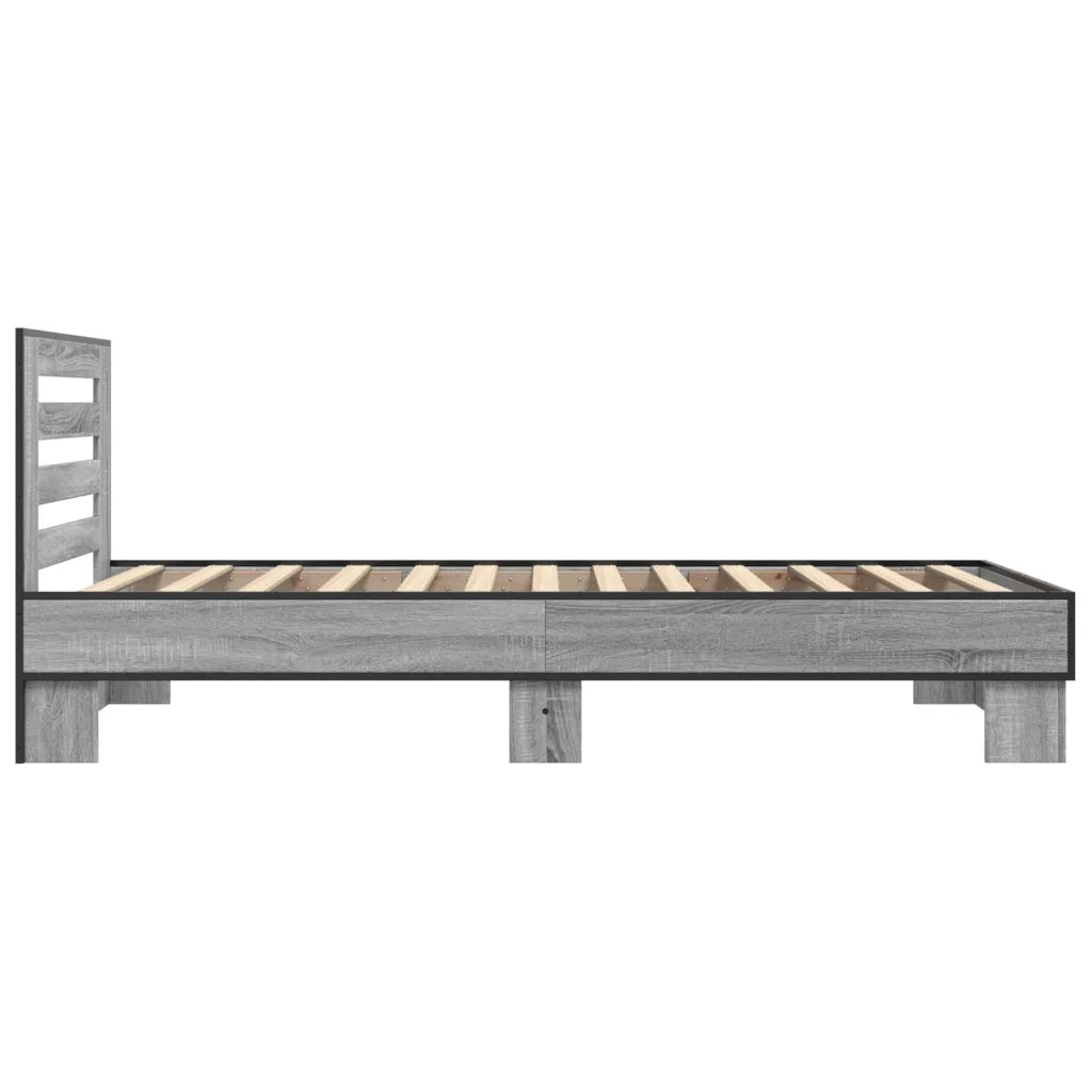 Giroletto Grigio Sonoma 100x200 cm Legno Multistrato e Metallo 845650