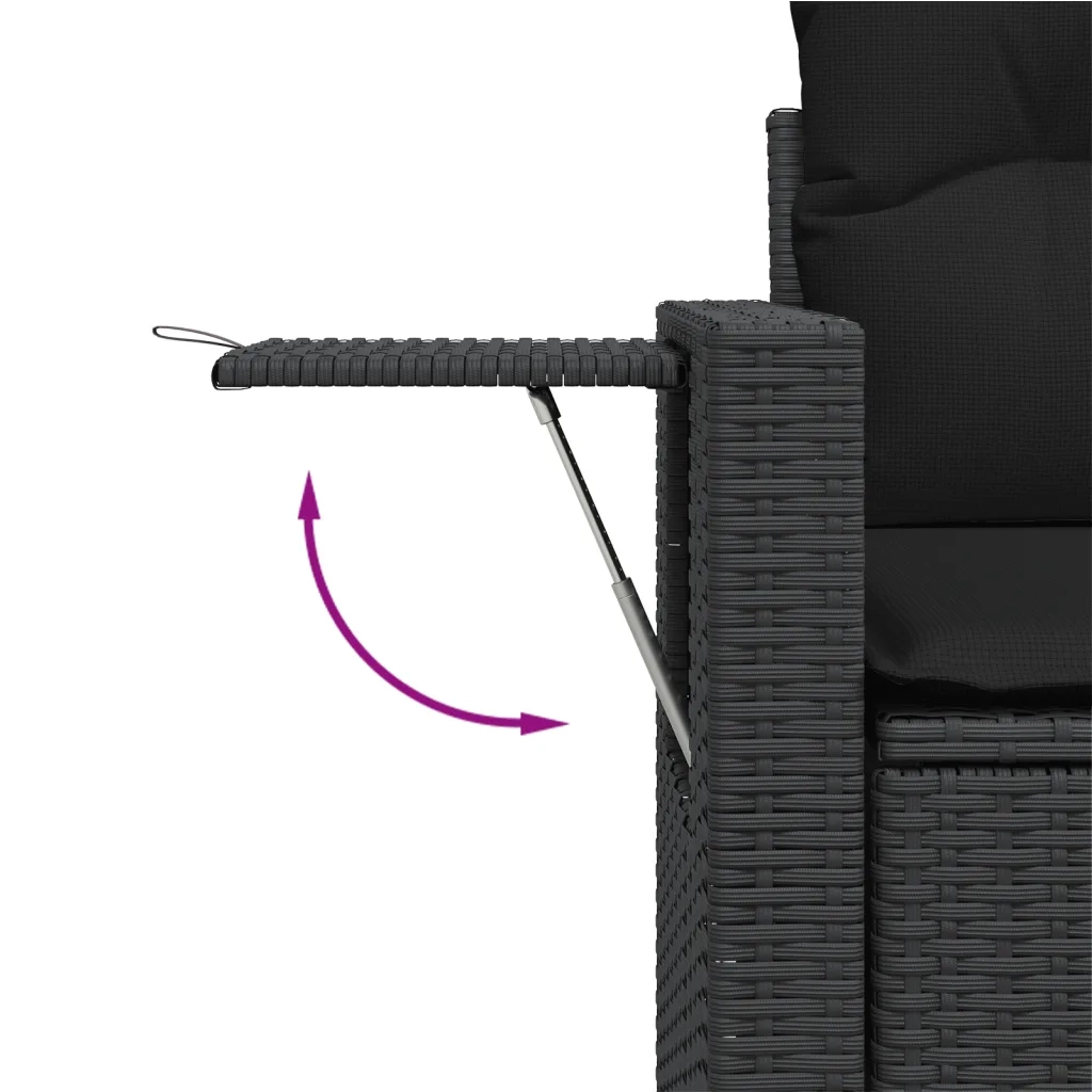 Set Divani da Giardino con Cuscini 7pz Nero Polyrattan 3224459