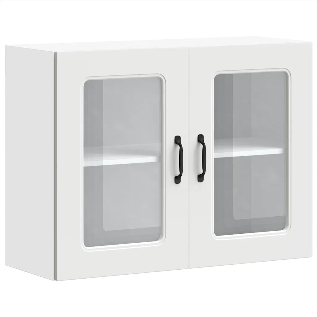 Pensile da Cucina con Porta in Vetro Kalmar Bianco Truciolato