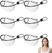 Oogmasker Transparante - 6 Pezzi - Ademend - Copertura Oculare Medica - Corda Adattabile - Materiale PC Comodo - 7,5 x 6,2 cm