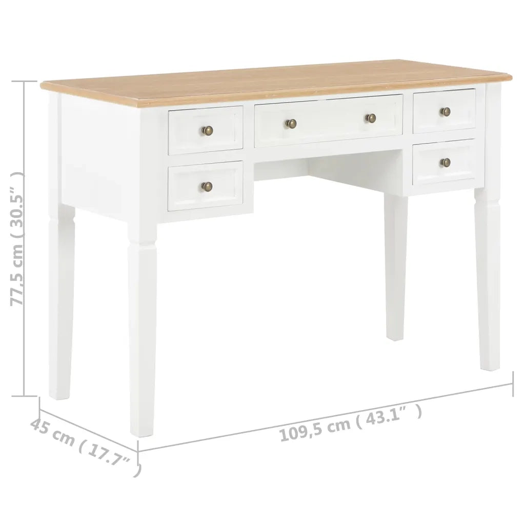 Scrivania Bianca 109,5x45x77,5 cm in Legno cod mxl 60584