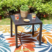 Tavolo da Giardino Resistente al Tempo, 48 cm, Tavolo per Balcone, Tavolo Laterale, Tavolo Metallico all'Aperto, Tavolo per Caffè, Tè, Bistro, Piccolo Tavolo, Nero