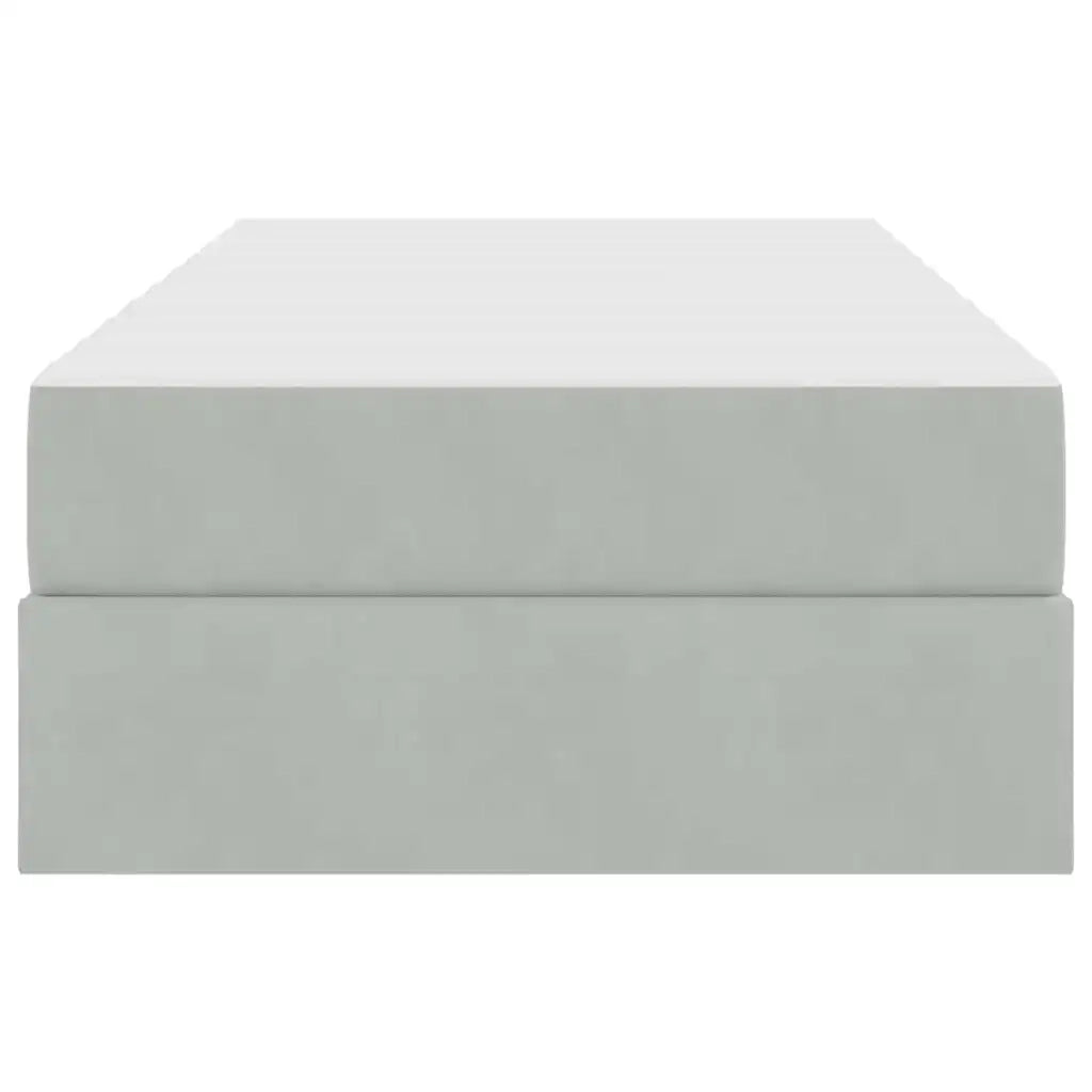 Letto con contenitore e materasso Grigio chiaro 100 x 200 cm